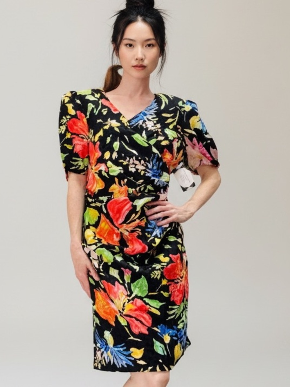 Louis Feraud Silk Floral Dress 80’s